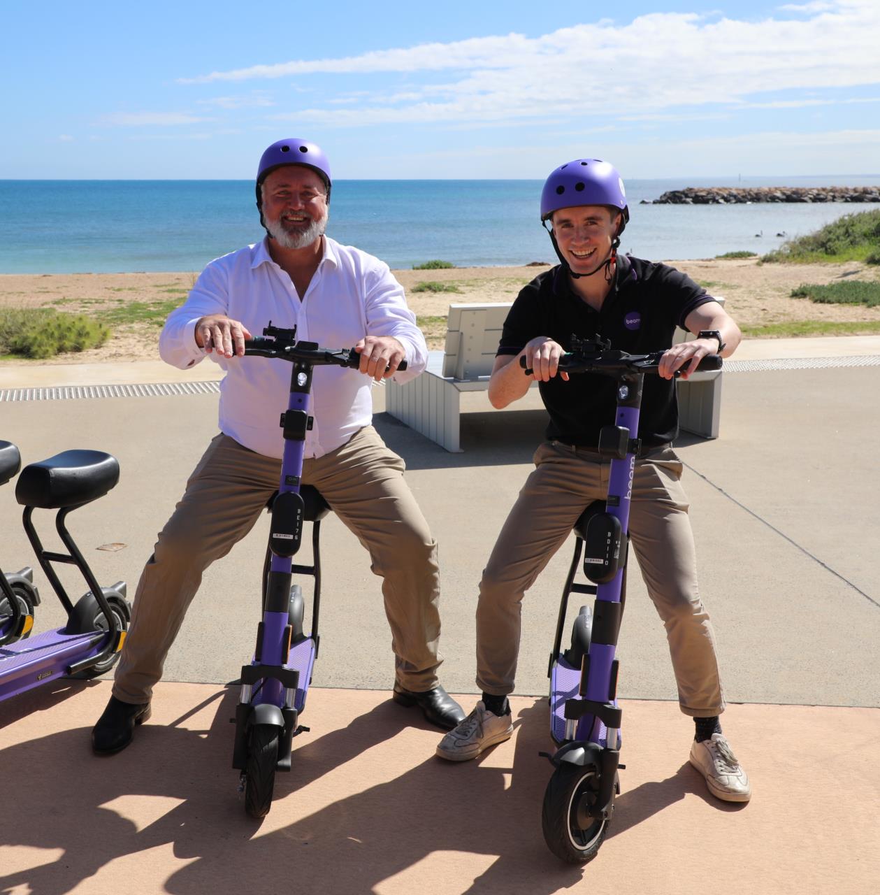 Geraldton has become the first in WA to trial Beam’s seated e-scooters.  