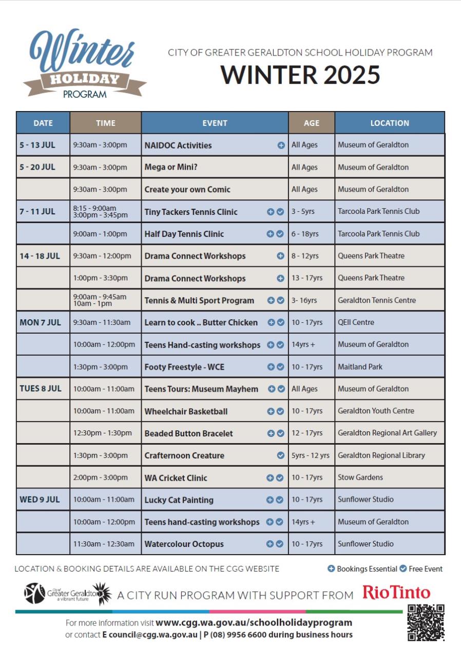 winter School Holiday Program 