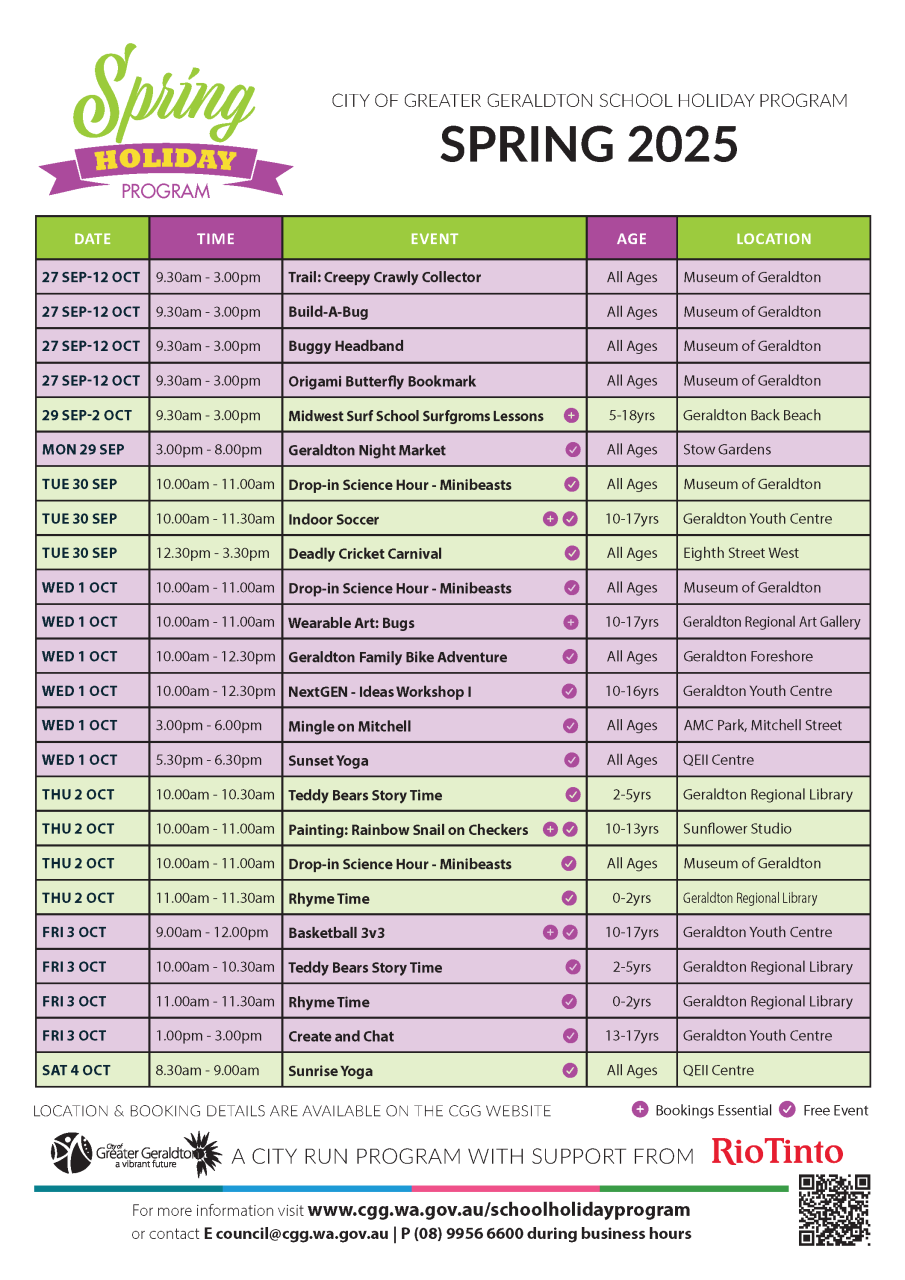 Spring School Holiday Program 