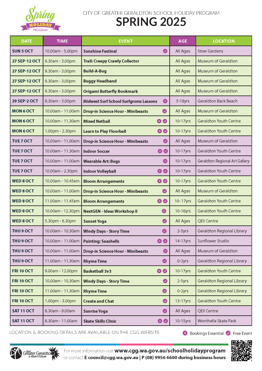 Spring School Holiday Program 