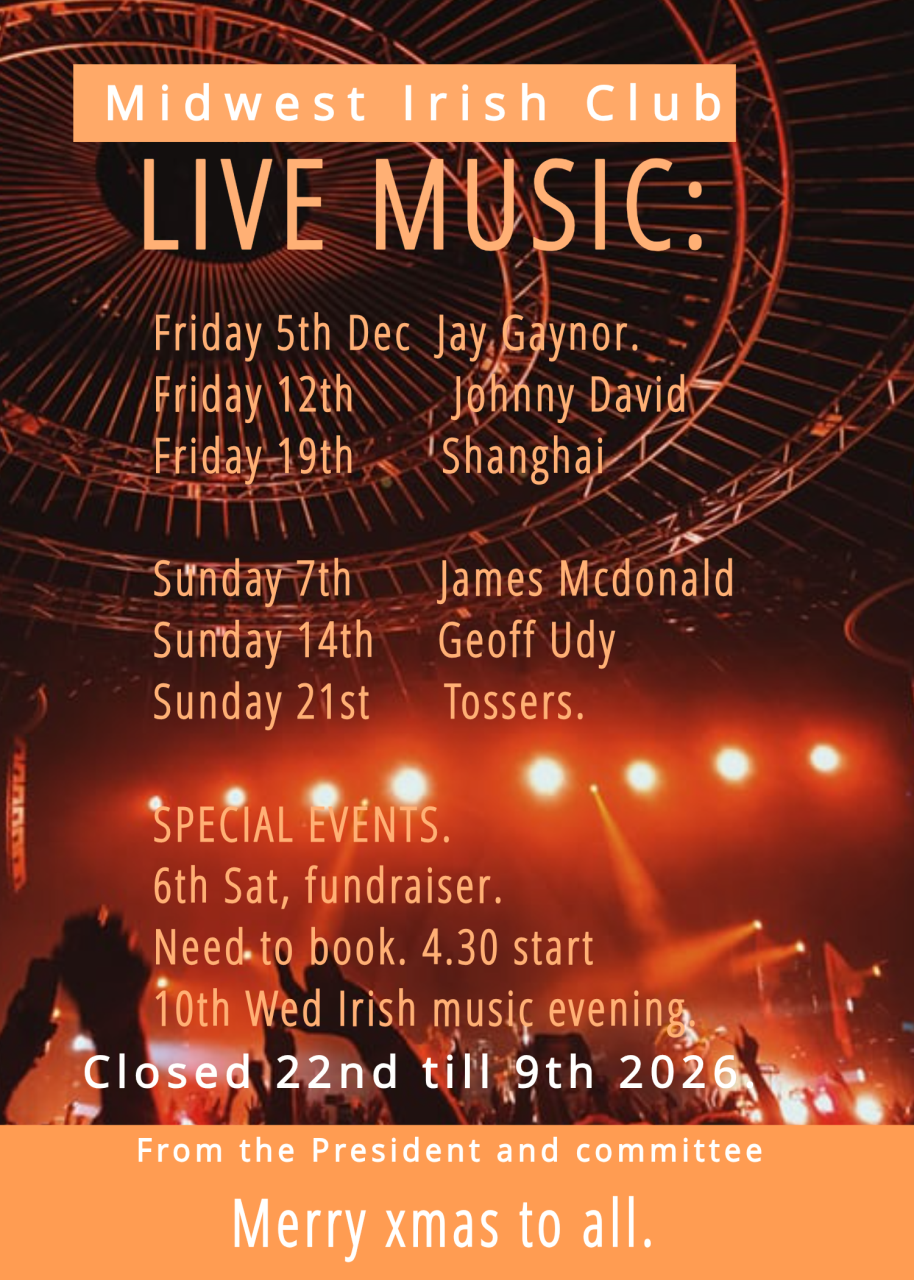 Midwest Irish Club live music