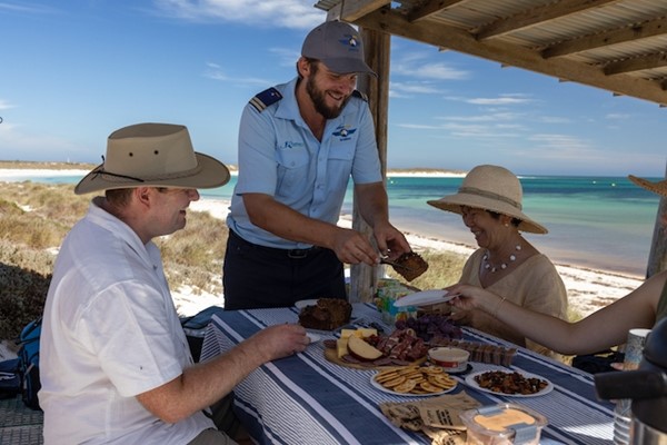 Nationwest Aviation - Morning Tea is served at the Abrolhos