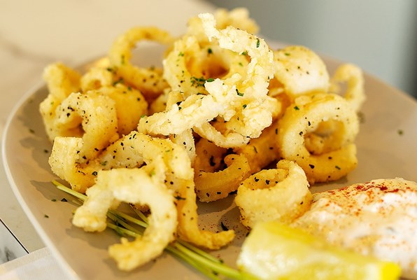 Skeetas Restaurant - Crispy Squid with Lemon Mascarpone